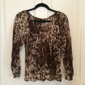 Sheer Leopard Print Blouse